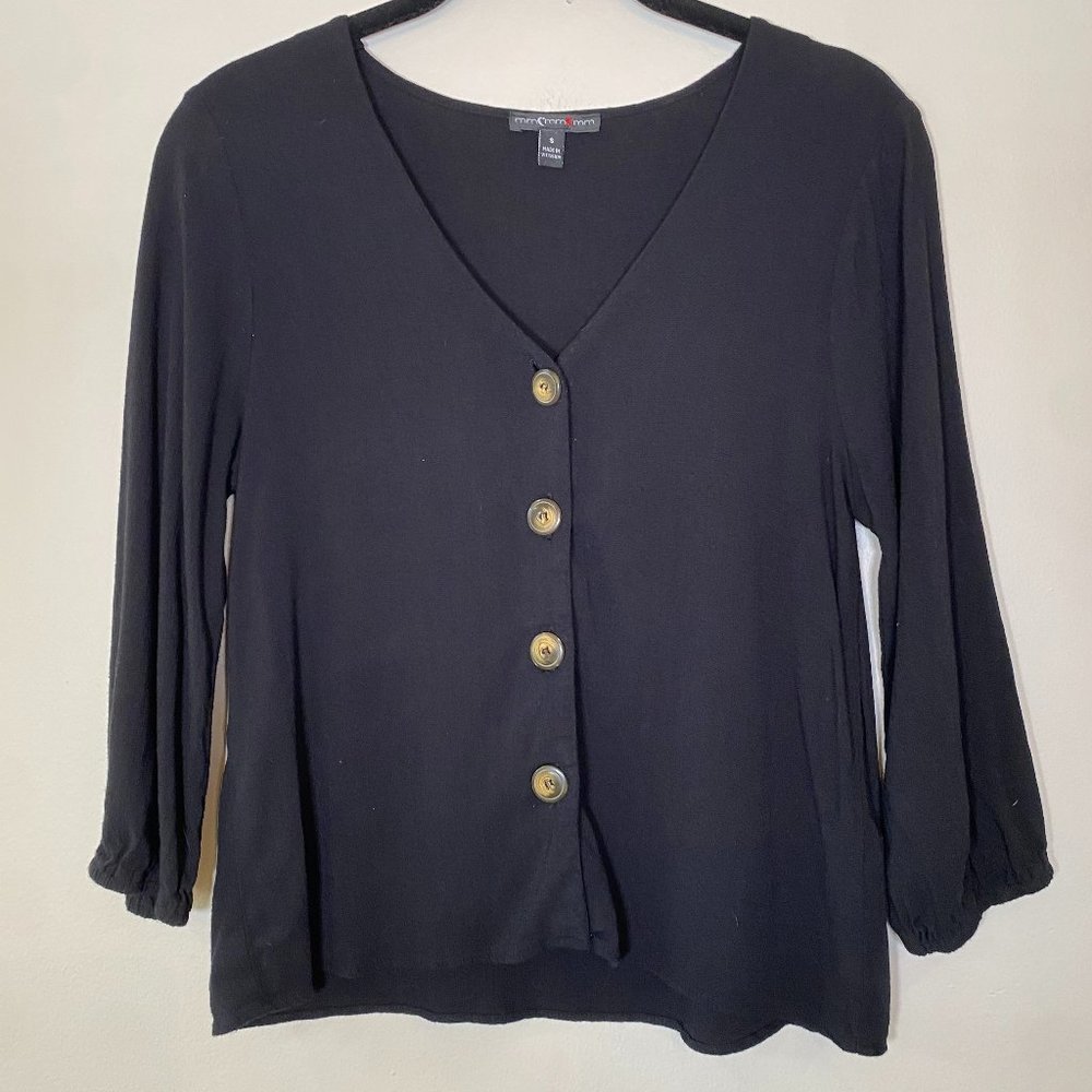 mmmmmm Black Button Down Blouse